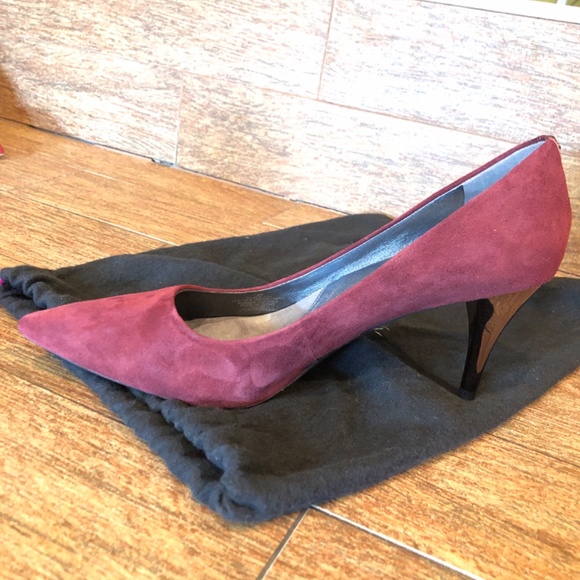 Kenneth Cole silver edition burgundy suede pointed toes pumps - Picture 5 of 6